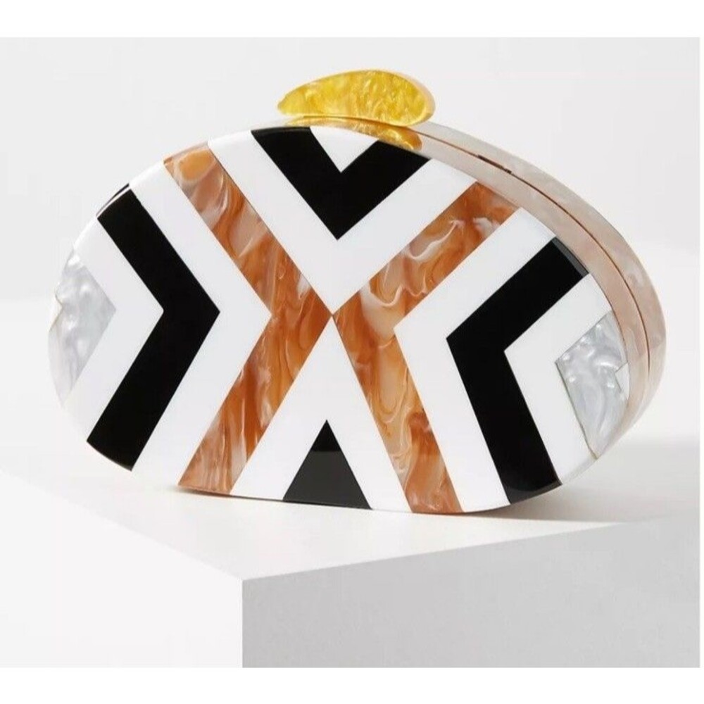 NWT Anthropologie Marais Resin Clutch With Chain
